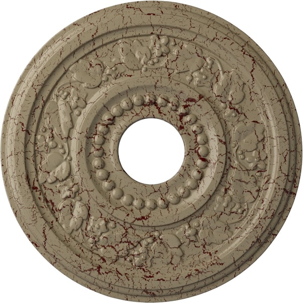 Ekena Millwork Genevieve Medallion (Canopies up to 3 1/2"), 16 1/8"OD x 3 1/2"ID x 7/8"P, Gobi Desert Crackle CM16GNGDC - main